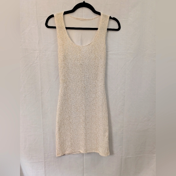 Body Central Dresses & Skirts - Body Central White/Gold Bodycon Dress, Size Medium